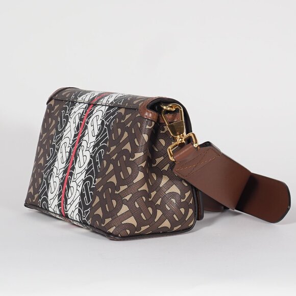 Burberry TB Monogram Stripe Canvas Leather Crossbody Bag - Picture 6 of 14